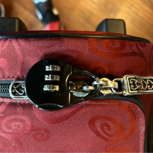 Brighton Red and Black Duffel Bag with Textured Leather - Picture 7 of 12